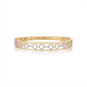 Link Luxe 14K (or 18k upon request) Yellow Gold Diamond Bangle Bracelet